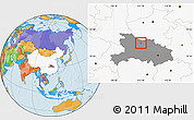 Political Location Map of Xiangfan Shi, highlighted country, highlighted parent region