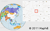 Political Location Map of Xiangfan Shi, highlighted country