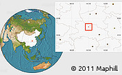 Satellite Location Map of Xiangfan Shi, highlighted country