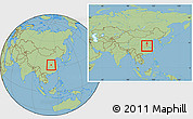Savanna Style Location Map of Xiangfan Shi, within the entire country