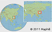 Savanna Style Location Map of Xiangfan Shi, highlighted parent region, within the entire country