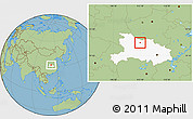 Savanna Style Location Map of Xiangfan Shi, highlighted parent region