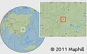 Savanna Style Location Map of Xiangfan Shi, hill shading
