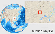 Shaded Relief Location Map of Xiangfan Shi