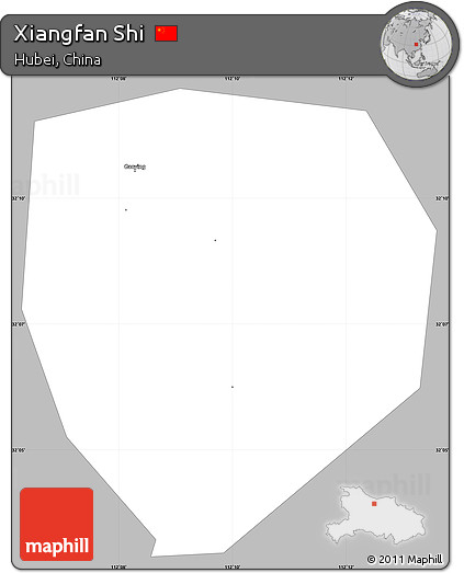 Gray Simple Map of Xiangfan Shi