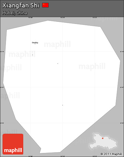 Gray Simple Map of Xiangfan Shi