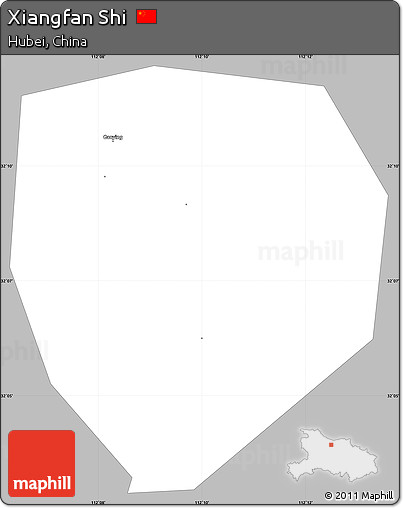 Gray Simple Map of Xiangfan Shi