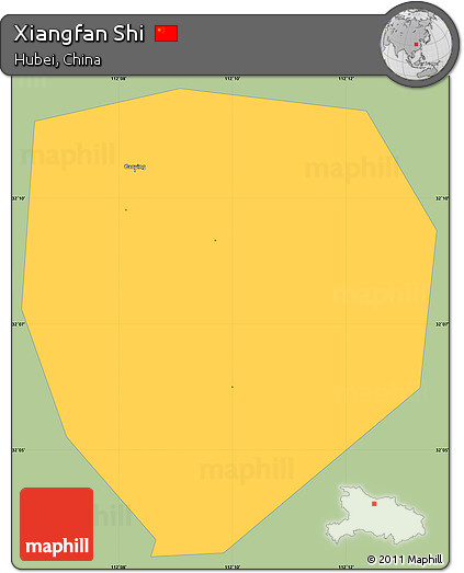 Savanna Style Simple Map of Xiangfan Shi