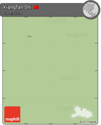 Savanna Style Simple Map of Xiangfan Shi, single color outside