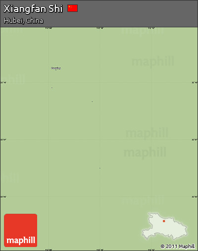 Savanna Style Simple Map of Xiangfan Shi, single color outside