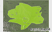 Physical 3D Map of Xiangyang, darken, semi-desaturated
