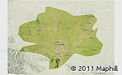 Satellite 3D Map of Xiangyang, lighten