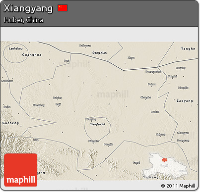 Shaded Relief 3D Map of Xiangyang
