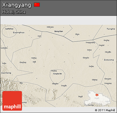 Shaded Relief 3D Map of Xiangyang