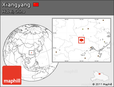 Blank Location Map of Xiangyang