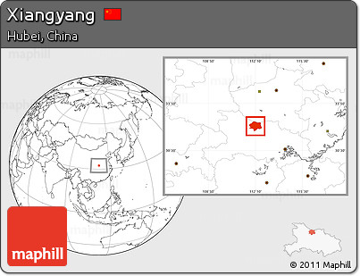 Blank Location Map of Xiangyang