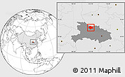 Blank Location Map of Xiangyang, highlighted country, highlighted parent region