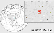 Blank Location Map of Xiangyang, highlighted country