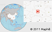 Gray Location Map of Xiangyang, highlighted country