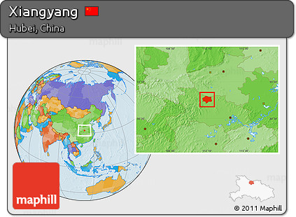 Political Location Map of Xiangyang