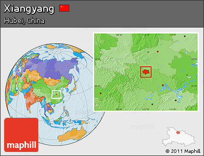 Political Location Map of Xiangyang