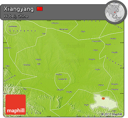 Physical Map of Xiangyang