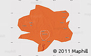 Political Map of Xiangyang, cropped outside