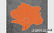 Political Map of Xiangyang, darken, desaturated