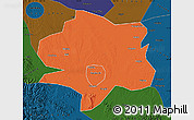 Political Map of Xiangyang, darken