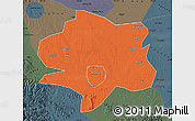 Political Map of Xiangyang, darken, semi-desaturated