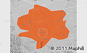 Political Map of Xiangyang, lighten, desaturated