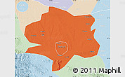 Political Map of Xiangyang, lighten