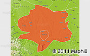 Political Map of Xiangyang, physical outside