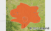 Political Map of Xiangyang, satellite outside