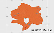 Political Map of Xiangyang, single color outside
