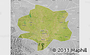 Satellite Map of Xiangyang, lighten, desaturated