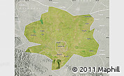 Satellite Map of Xiangyang, lighten, semi-desaturated