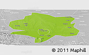 Physical Panoramic Map of Xiangyang, lighten, desaturated