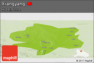 Physical Panoramic Map of Xiangyang, lighten