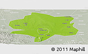 Physical Panoramic Map of Xiangyang, lighten, semi-desaturated