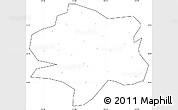 Blank Simple Map of Xiangyang, cropped outside, no labels