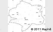 Blank Simple Map of Xiangyang, cropped outside
