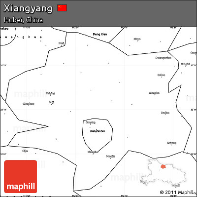 Blank Simple Map of Xiangyang