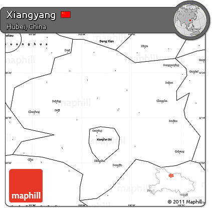 Blank Simple Map of Xiangyang