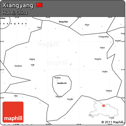 Blank Simple Map of Xiangyang