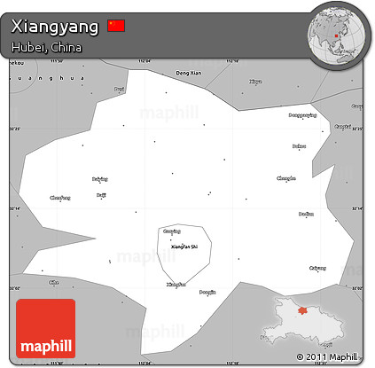 Gray Simple Map of Xiangyang