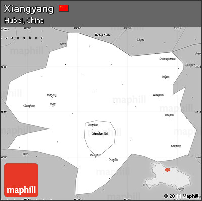 Gray Simple Map of Xiangyang