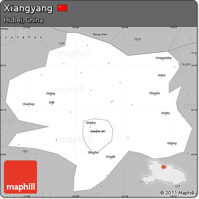 Gray Simple Map of Xiangyang