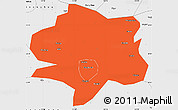 Political Simple Map of Xiangyang, single color outside, borders and labels