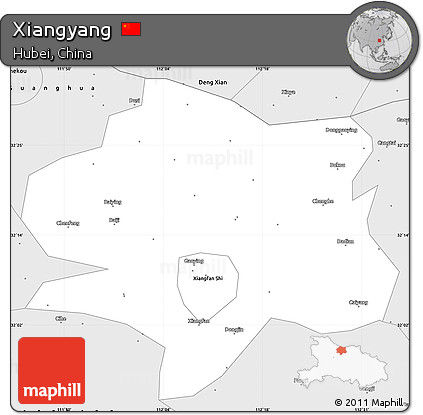 Silver Style Simple Map of Xiangyang